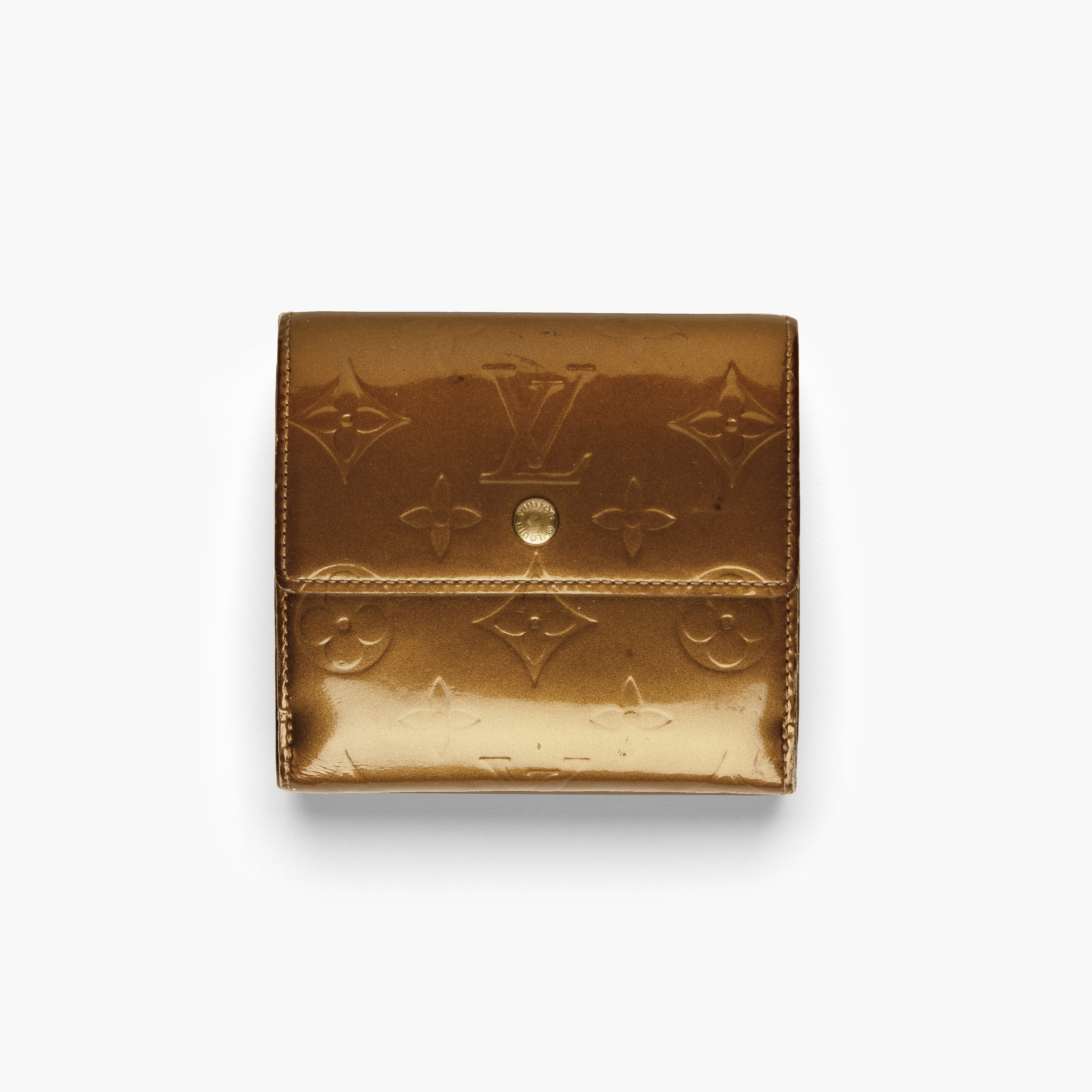 Louis Vuitton Bronze Copper Monogram Vernis Sarah Wallet Trifold